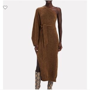 Women's Size XS Brown One-Shoulder Cedro Sweater Dress